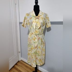 Cape Cod Casuals yellow pastel summer dress.  1960s vintage